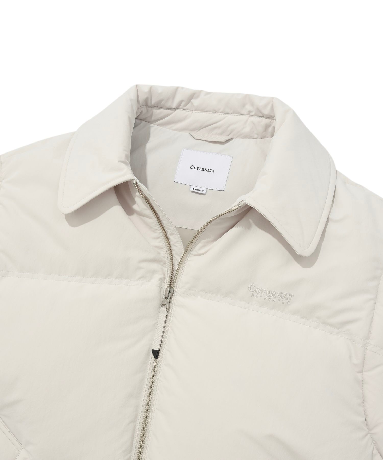 MUSINSA | COVERNAT RDS Detachable Collar Down Short Puffer Ivory