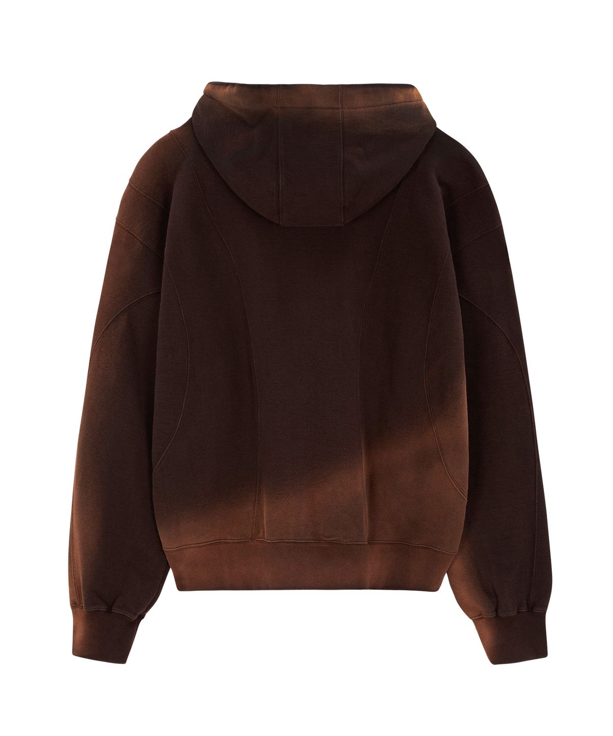 언지미크(UNGIMMICK) WASHED PANELLED HOODIE (BROWN)