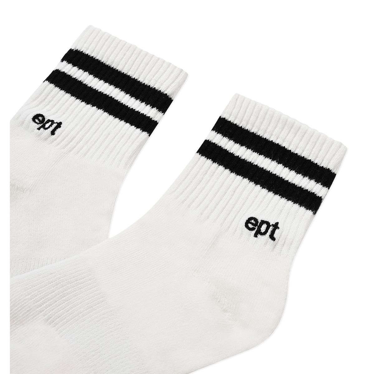 이피티(EPT) SHORT STRIPE LOGO SOCKS (WHITE/BLACK)