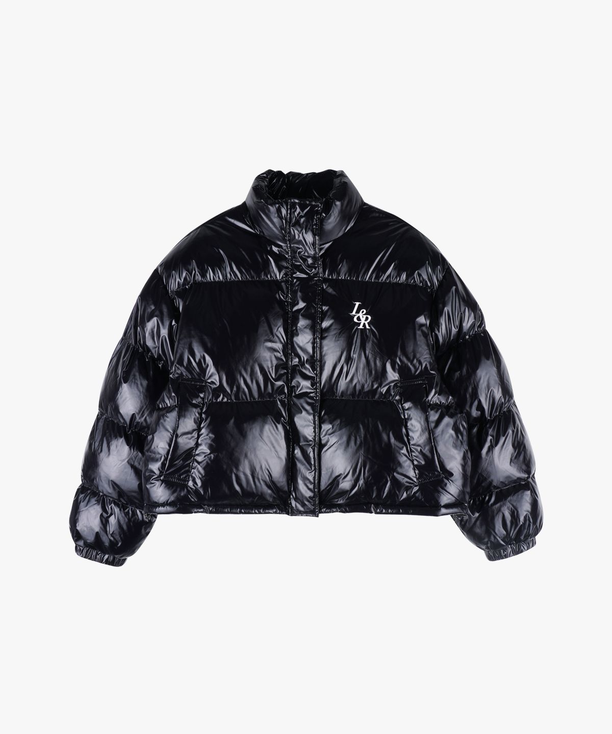 로시로우(LOSSYROW) Lossy  Glossy Crop Padding_black