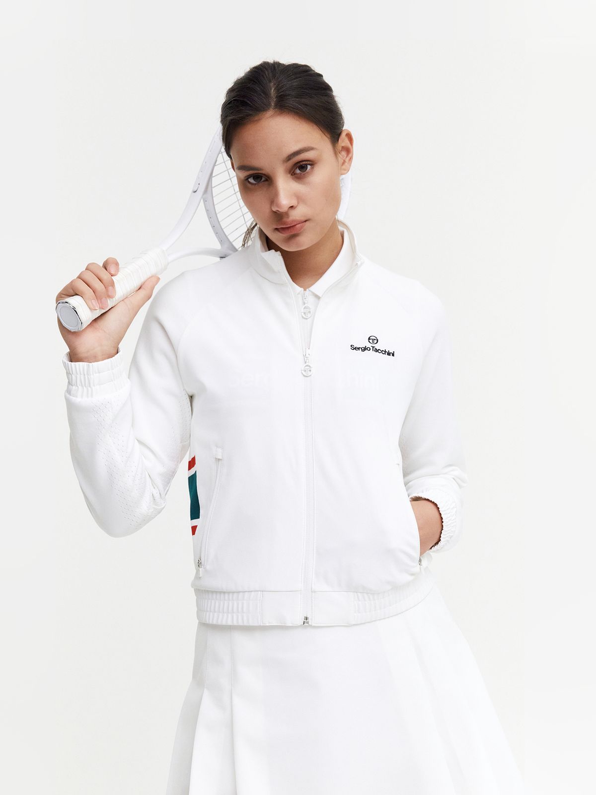 세르지오 타키니(SERGIO TACCHINI) W 플래그 아모사 스웨터 믹스 자켓