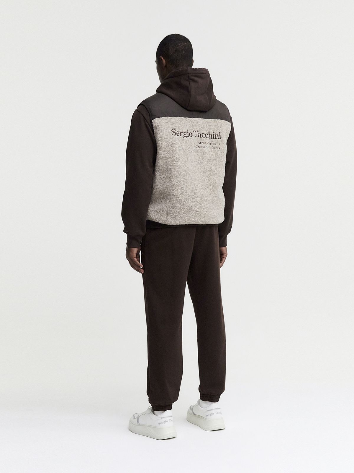 세르지오 타키니(SERGIO TACCHINI) M MC 우븐 믹스 플리스 베스트 (D.Brown)