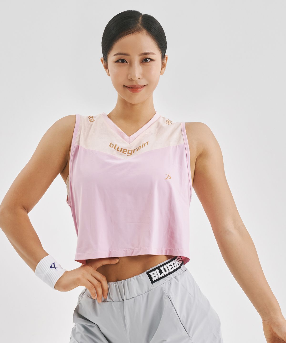 블루그레인(BLUEGRAIN) 페더메쉬 탱크 [핑크브라운]