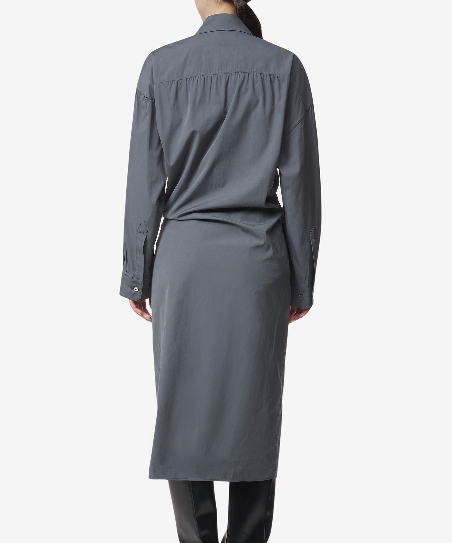 MUSINSA | LEMAIRE Midi Twisted Shirt Dress - Asphalt