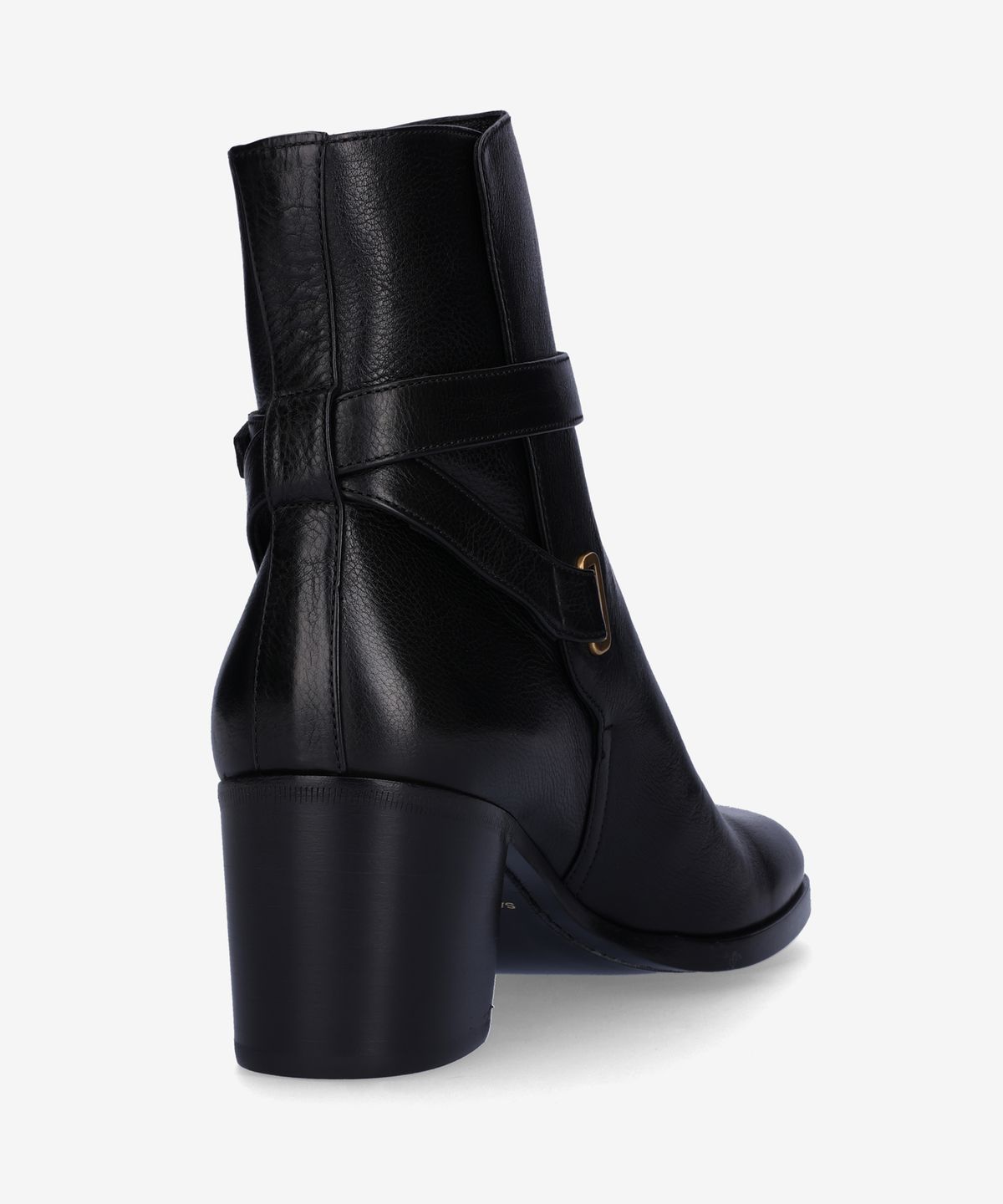 생로랑(SAINT LAURENT) 도리나 버클 스트랩 앵클 부츠 - 블랙 / 75594725V001000