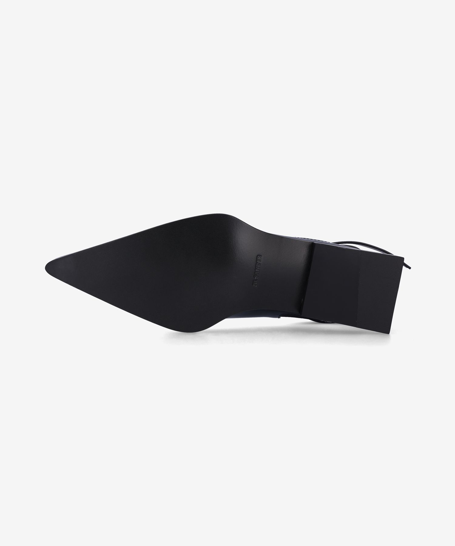 MUSINSA公式 | JIL SANDER Leather Pointed Flat Shoes - Black