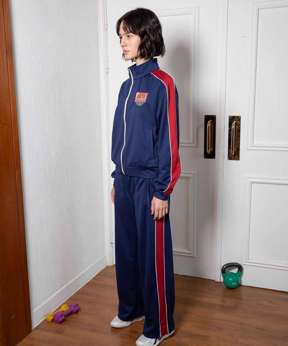미나수(MENASOO) SIDELINE POINT ZIP-UP JACKET_NAVY
