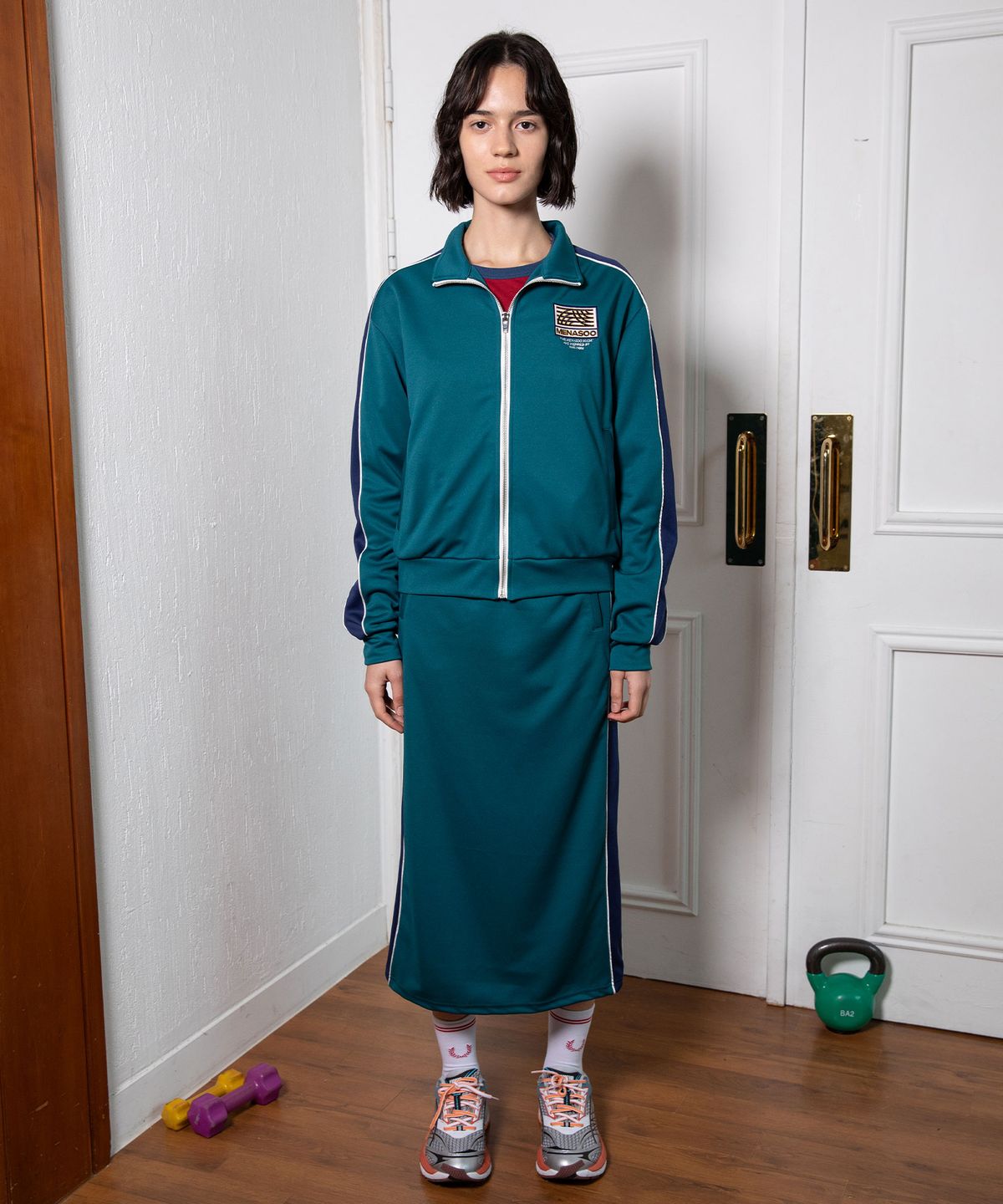 미나수(MENASOO) SIDELINE POINT PANT SKIRT_GREEN