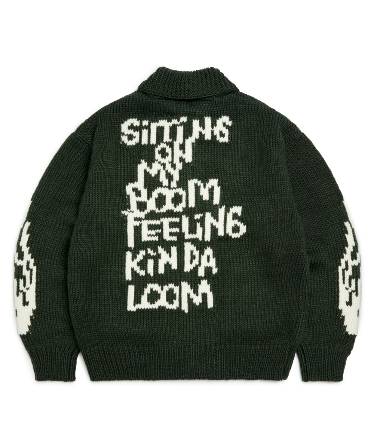 마크곤잘레스(MARK GONZALES) MG COWICHAN ZIP-UP KNIT JACKET - GREEN