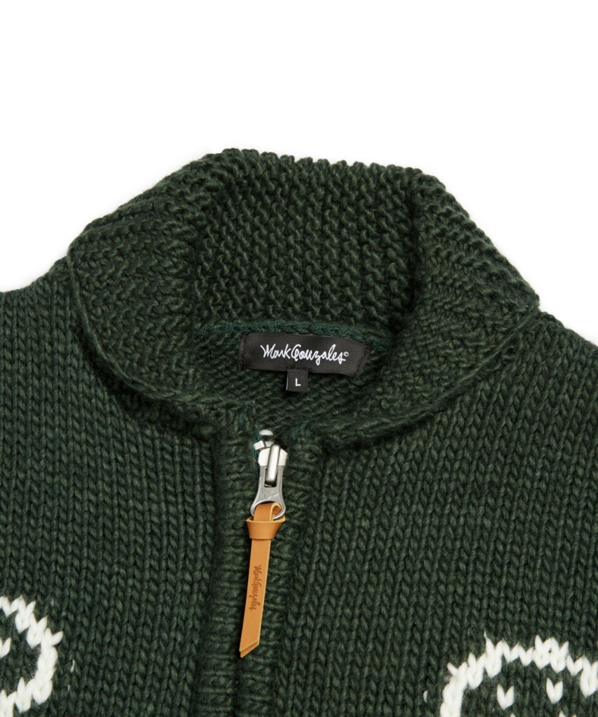 마크곤잘레스(MARK GONZALES) MG COWICHAN ZIP-UP KNIT JACKET - GREEN