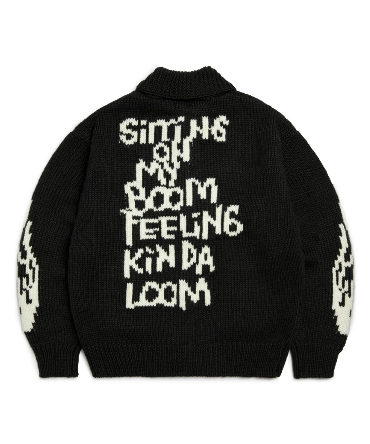 마크곤잘레스(MARK GONZALES) MG COWICHAN ZIP-UP KNIT JACKET - BLACK