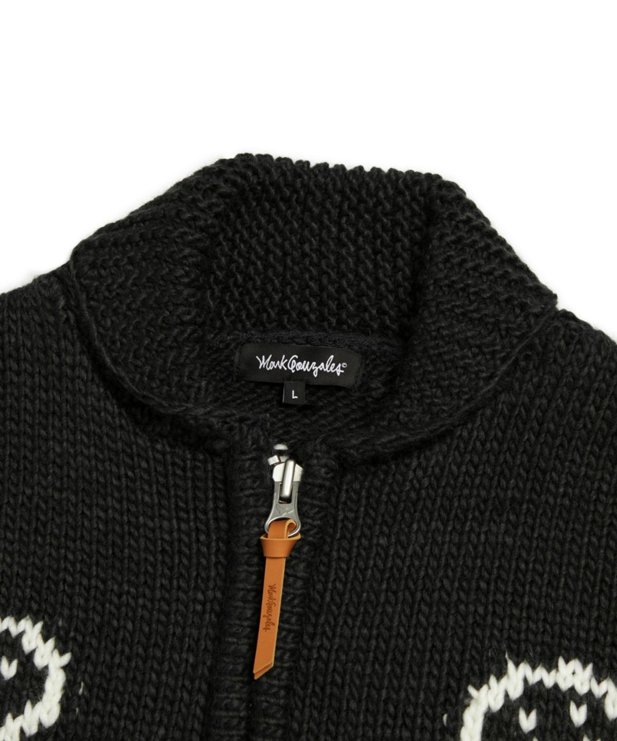마크곤잘레스(MARK GONZALES) MG COWICHAN ZIP-UP KNIT JACKET - BLACK
