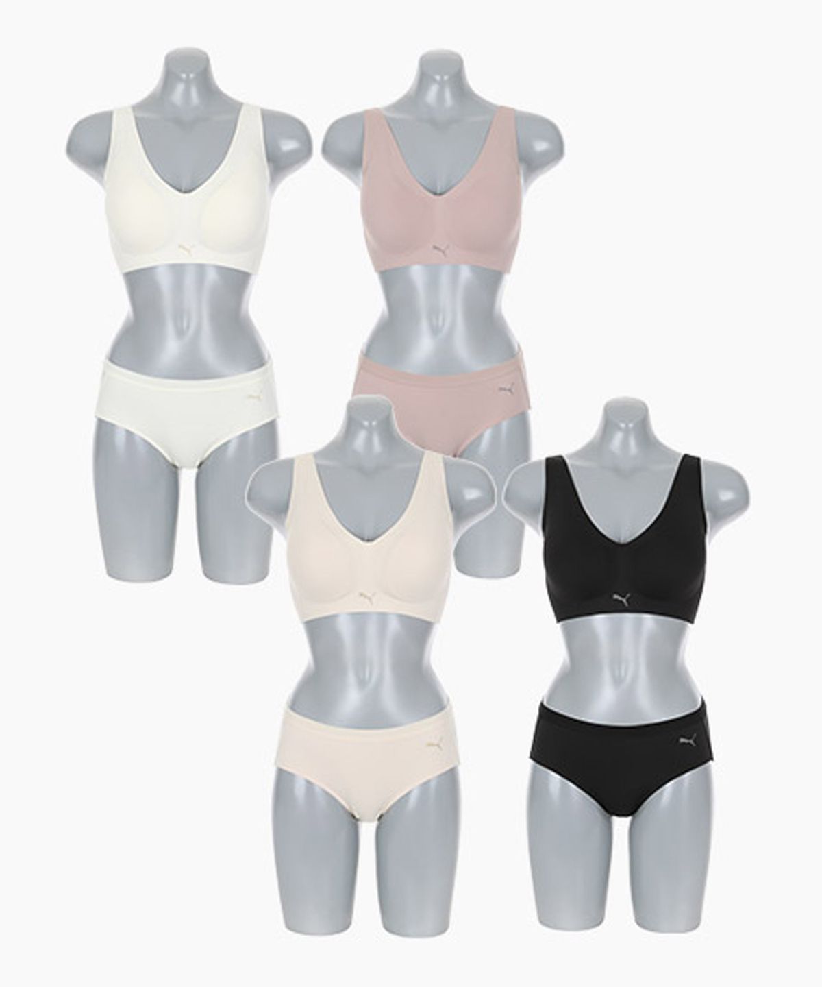 푸마 바디웨어(PUMA BODYWEAR) [4SET] 프리컷 밀착 브라팬티