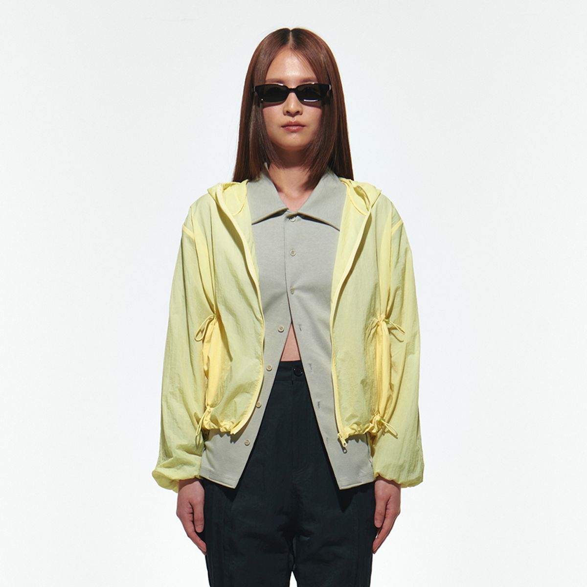 이어스트(EERST) Drawstring Hooded Jacket [Trans Yellow]