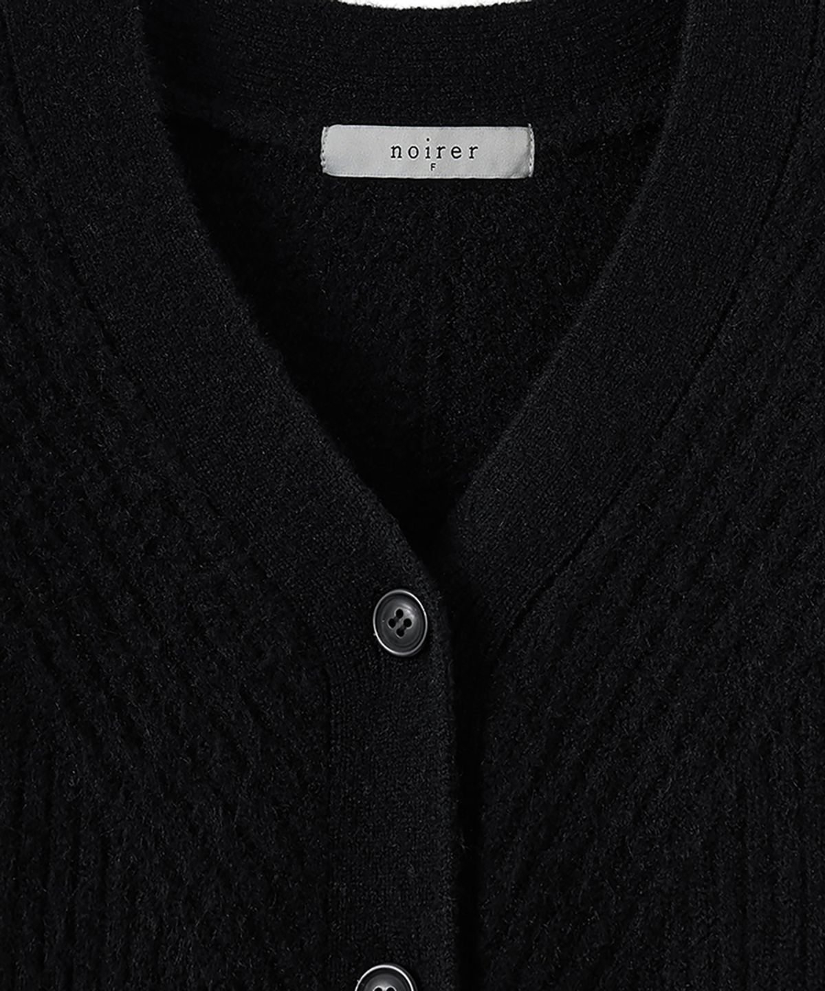 노이어 포 우먼(NOIRER FOR WOMAN) 카멜 벌룬 가디건 (블랙)