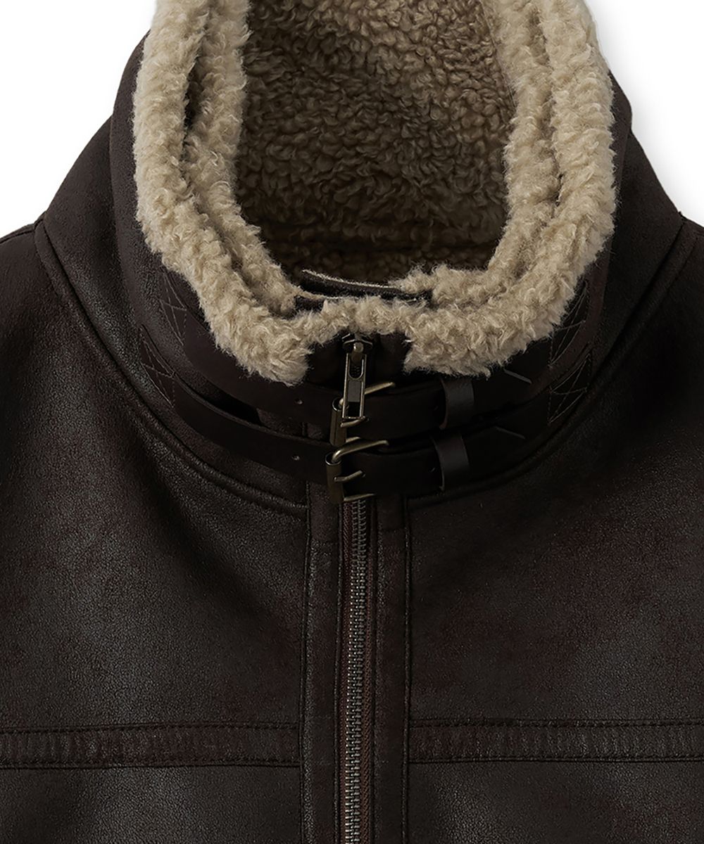 MUSINSA | NOIRER FOR WOMAN Cropped layered shearling jacket