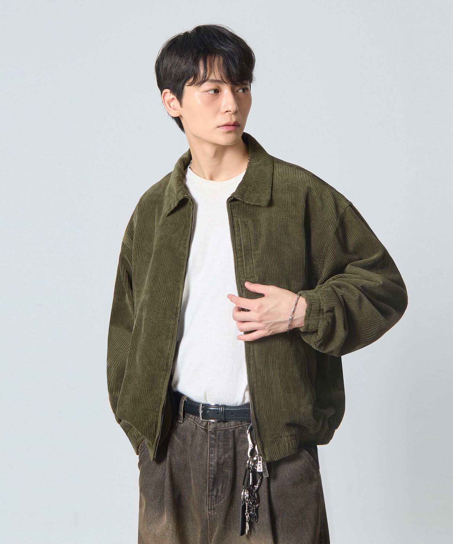 ジャケットその他 DIMITRI BLACK 2WAY Crop Corduroy Drizzler Jacket Olive DBCOJ MUSINSA | DIMITRI BLACK 2WAY Crop Corduroy Drizzler Jacket_Olive