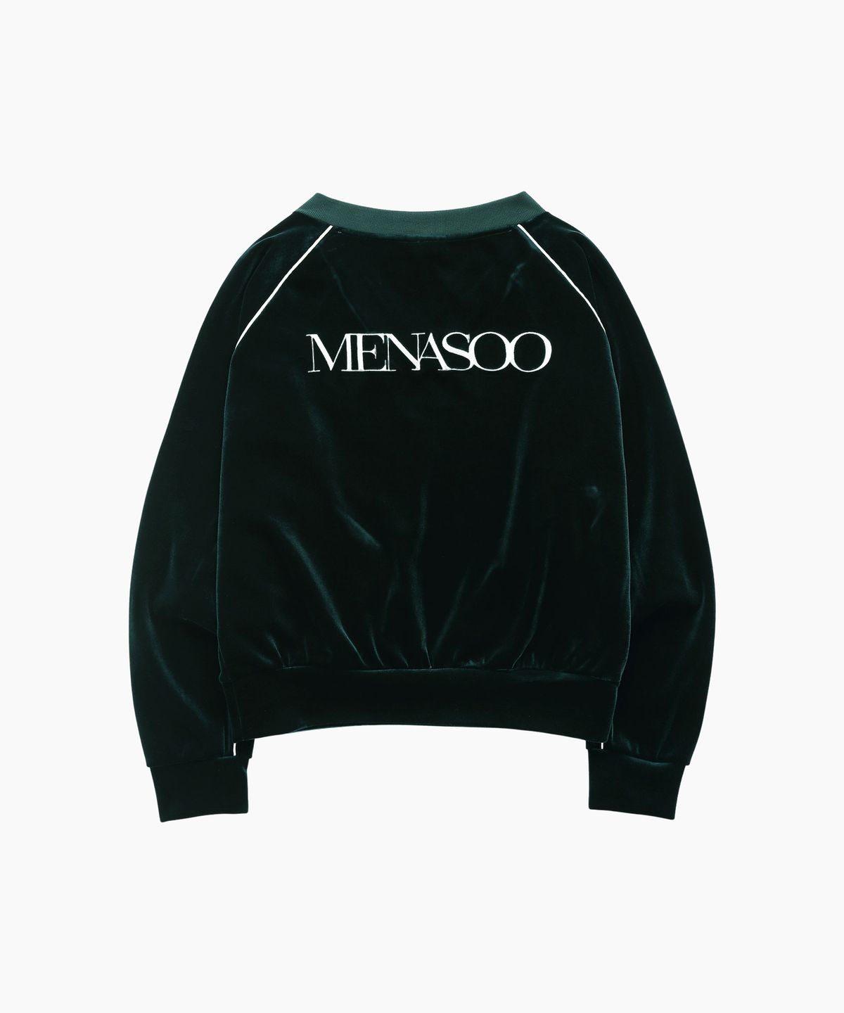 미나수(MENASOO) VELVET V-NECK TOP_GREEN