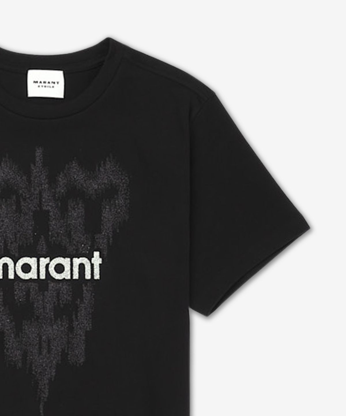 이자벨마랑(ISABEL MARANT) 여성 즈웰 글리터 프린트 반팔 티셔츠 - 블랙 / TS0001FAA1N88E01BK