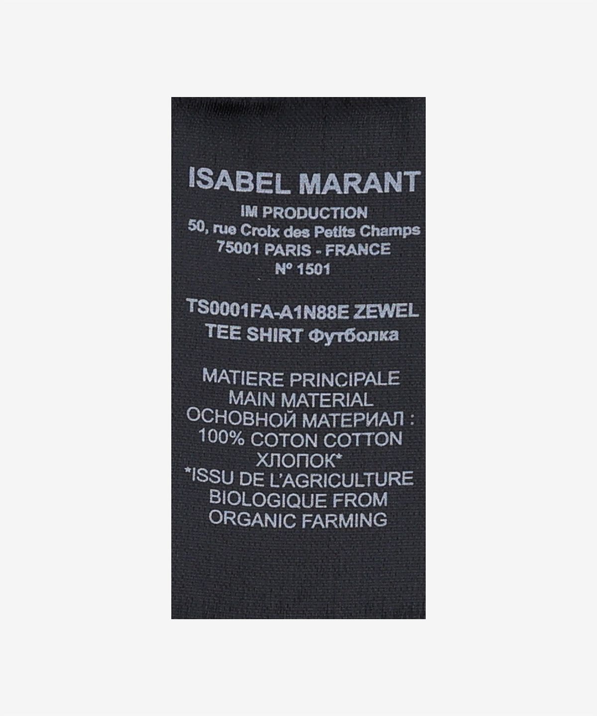 이자벨마랑(ISABEL MARANT) 여성 즈웰 글리터 프린트 반팔 티셔츠 - 블랙 / TS0001FAA1N88E01BK