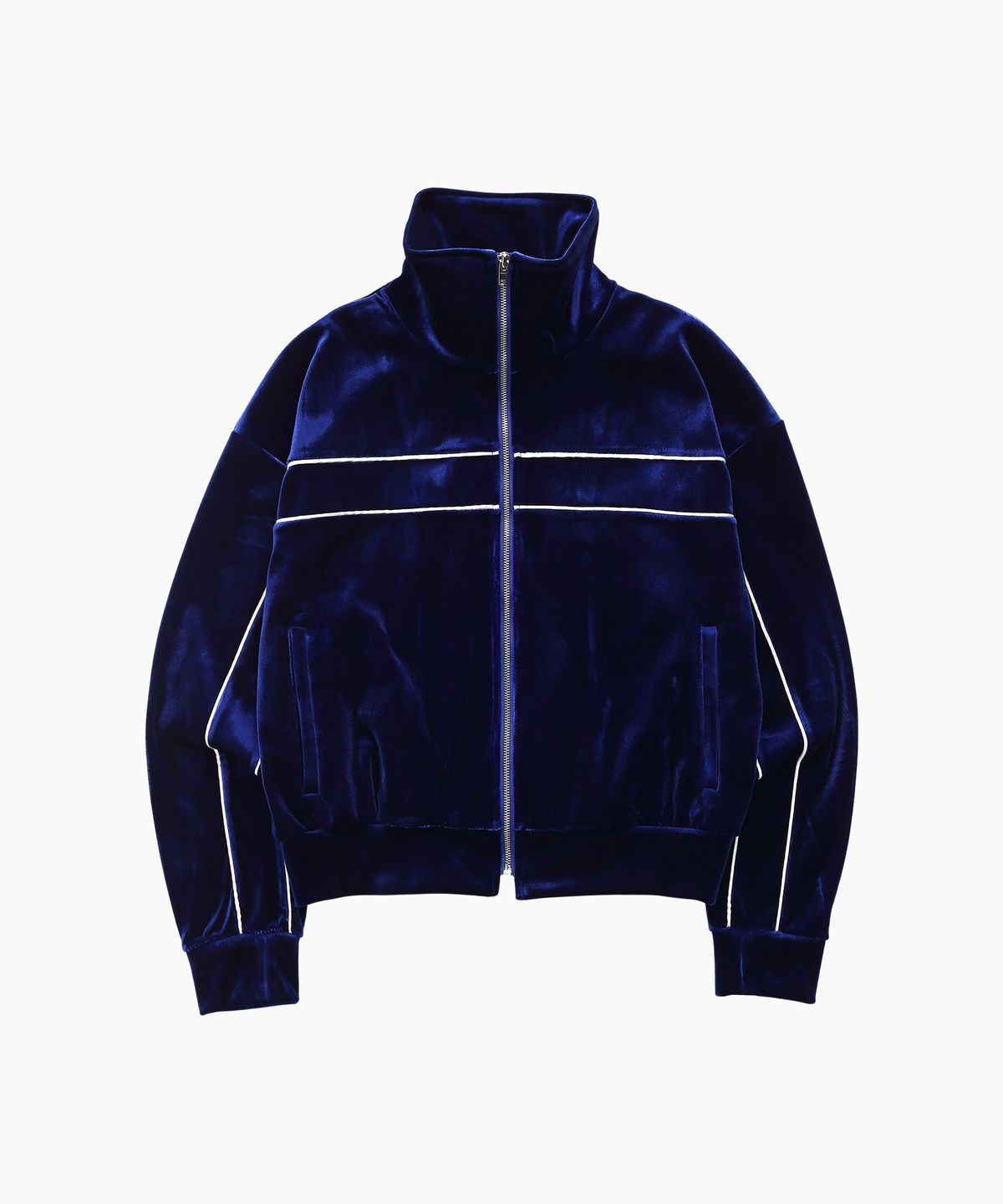 미나수(MENASOO) VELVET ZIP-UP JACKET_NAVY