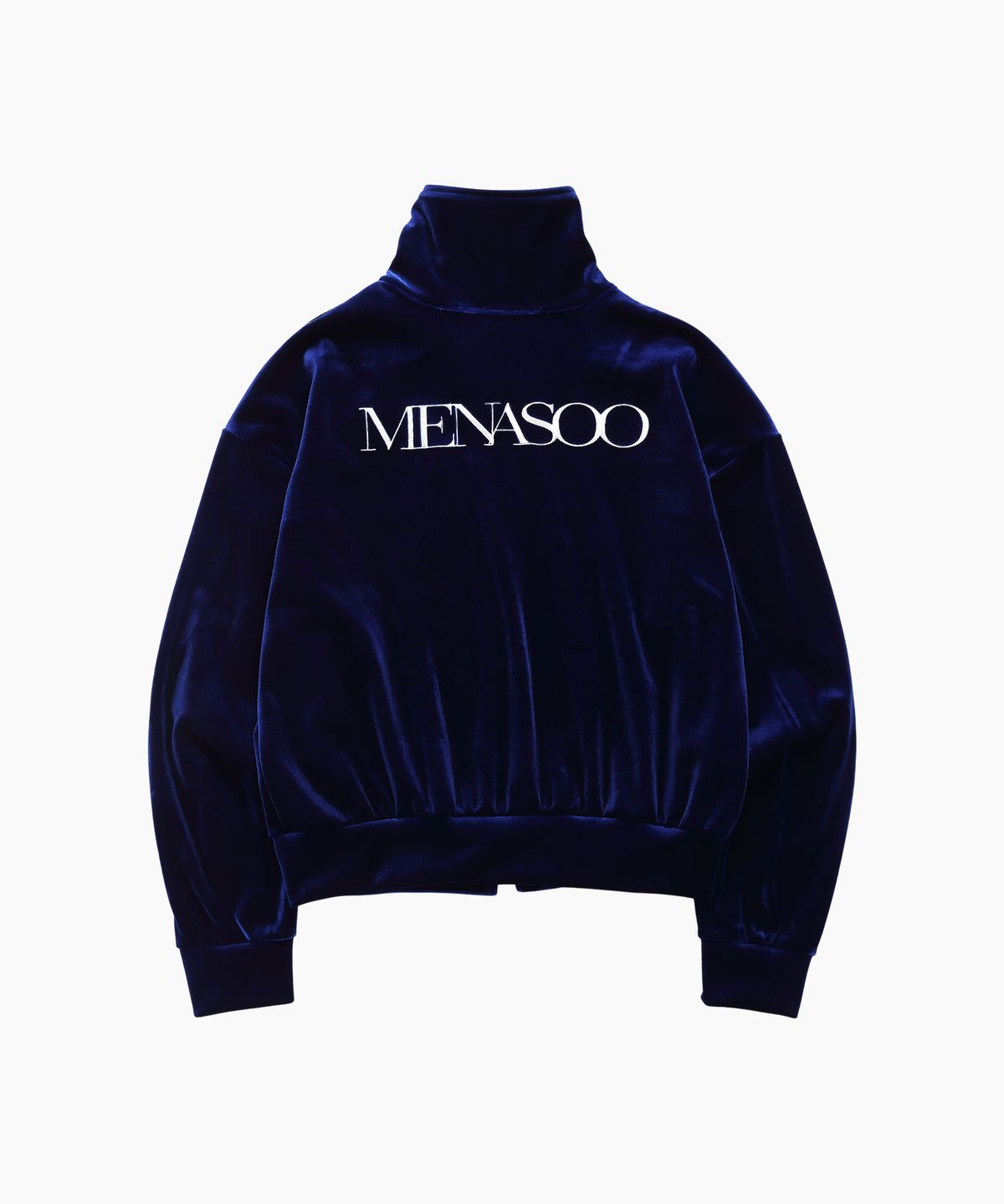 미나수(MENASOO) VELVET ZIP-UP JACKET_NAVY