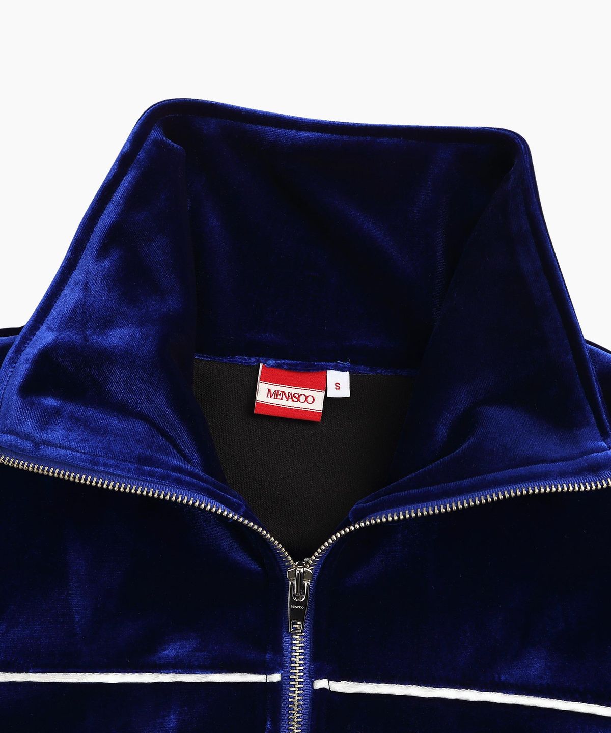 미나수(MENASOO) VELVET ZIP-UP JACKET_NAVY