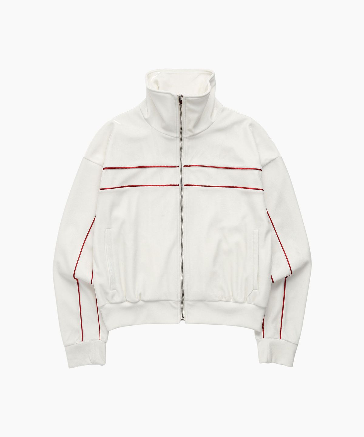 미나수(MENASOO) VELVET ZIP-UP JACKET_WHITE