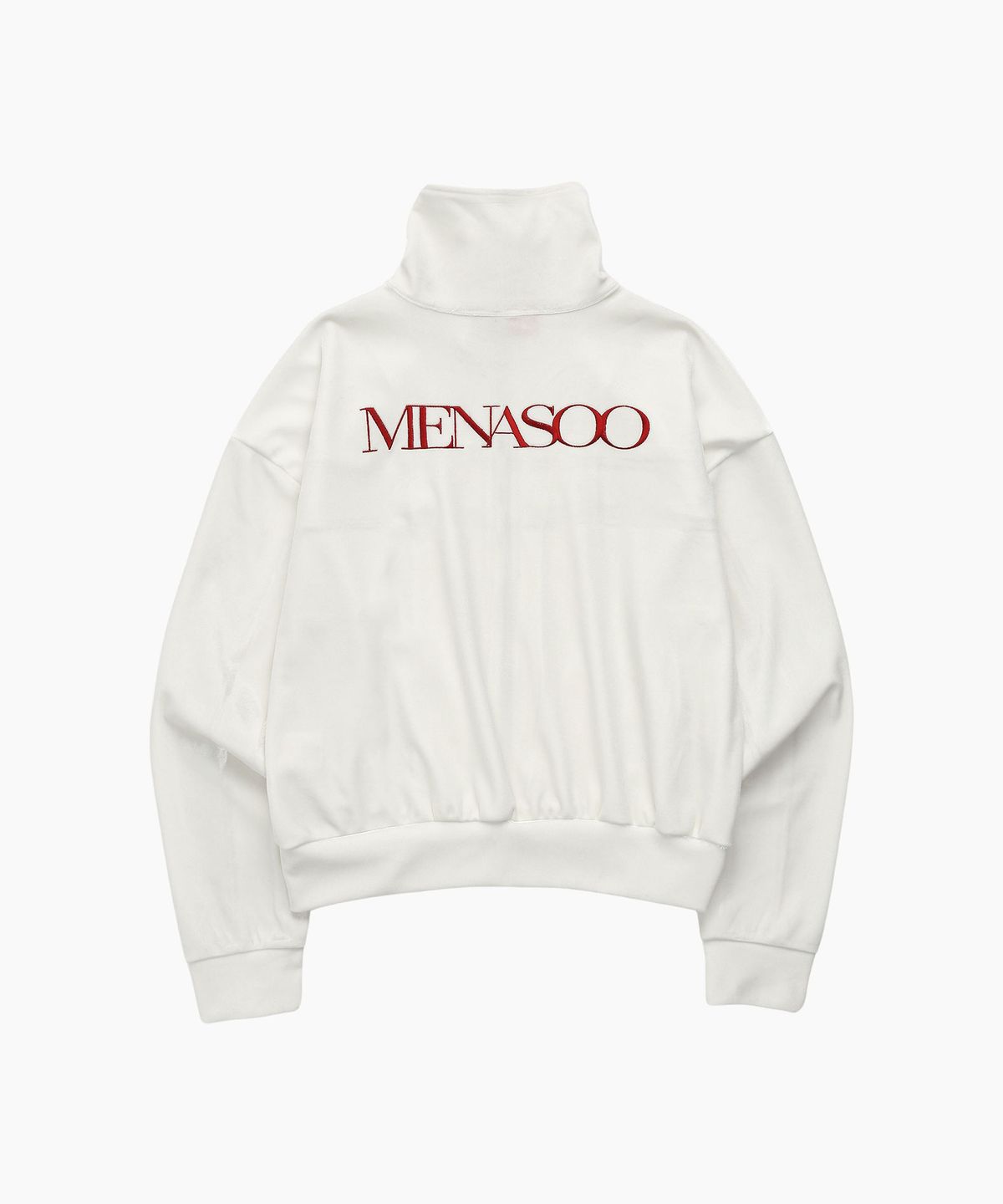 미나수(MENASOO) VELVET ZIP-UP JACKET_WHITE