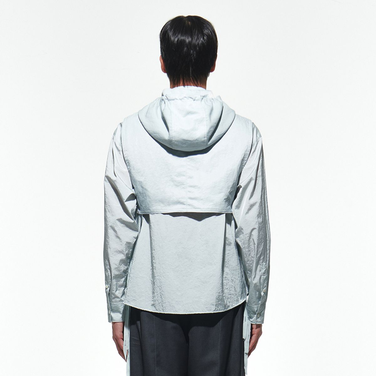 이어스트(EERST) Open Hooded Vest [Pale Blue]