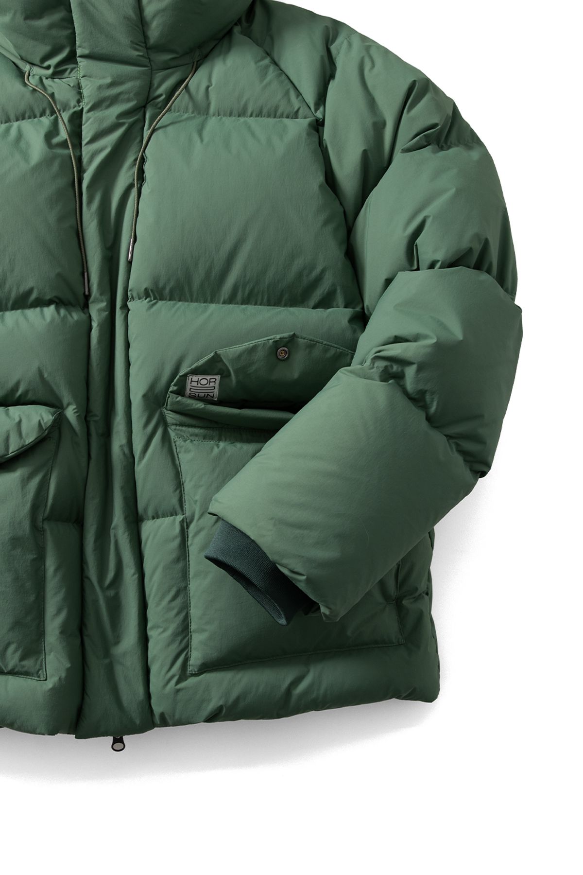 홀리선(HORLISUN) Northcove Water Repellent Hoodie Duckdown Jacket HARVEST GREEN