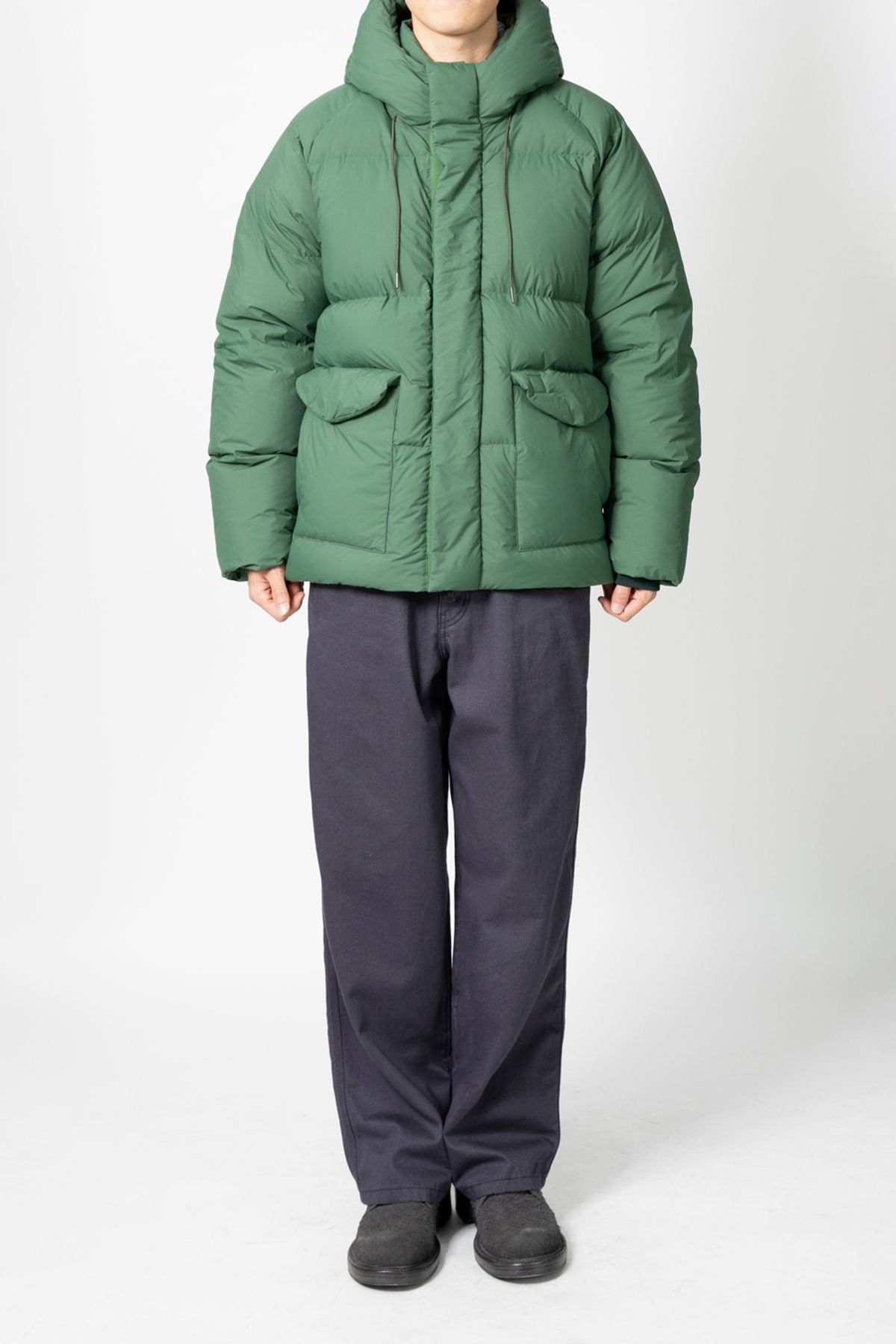 홀리선(HORLISUN) Northcove Water Repellent Hoodie Duckdown Jacket HARVEST GREEN