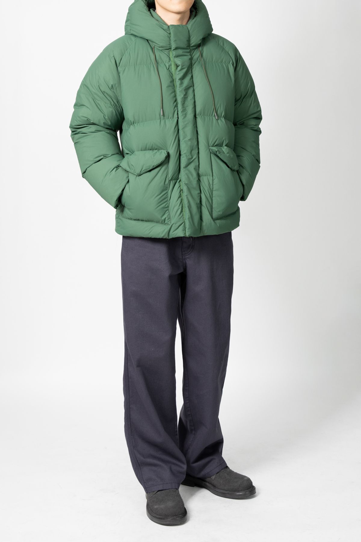 홀리선(HORLISUN) Northcove Water Repellent Hoodie Duckdown Jacket HARVEST GREEN