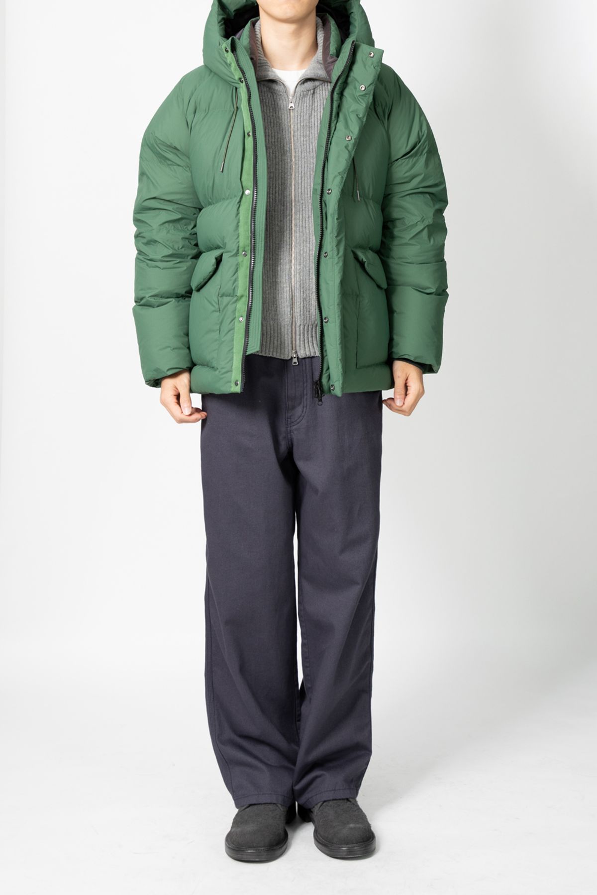 홀리선(HORLISUN) Northcove Water Repellent Hoodie Duckdown Jacket HARVEST GREEN