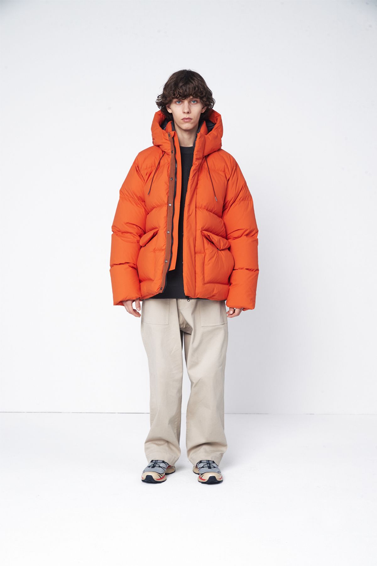 홀리선(HORLISUN) Northcove Water Repellent hood Goosedown JacketHarvestOrange