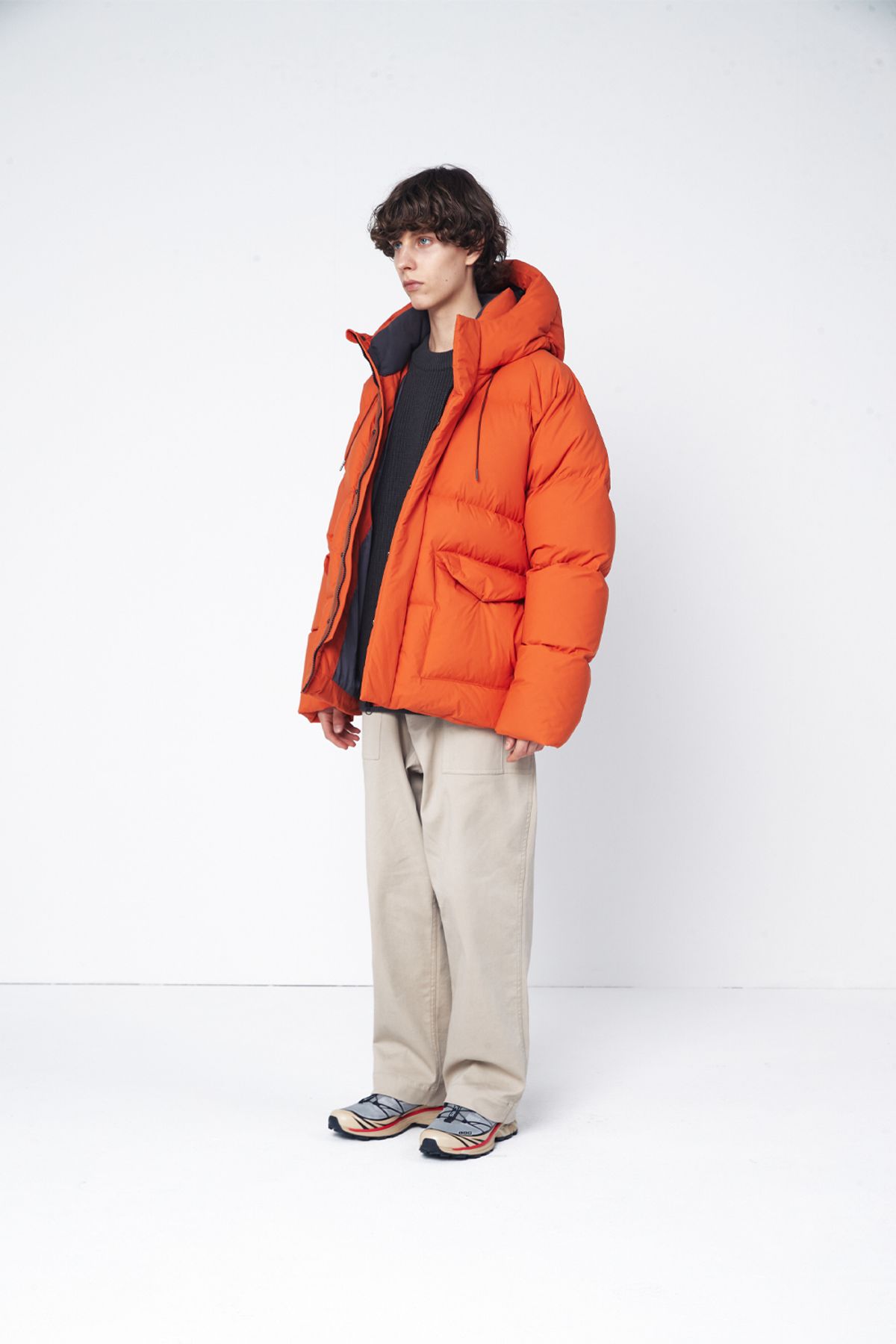 홀리선(HORLISUN) Northcove Water Repellent hood Goosedown JacketHarvestOrange