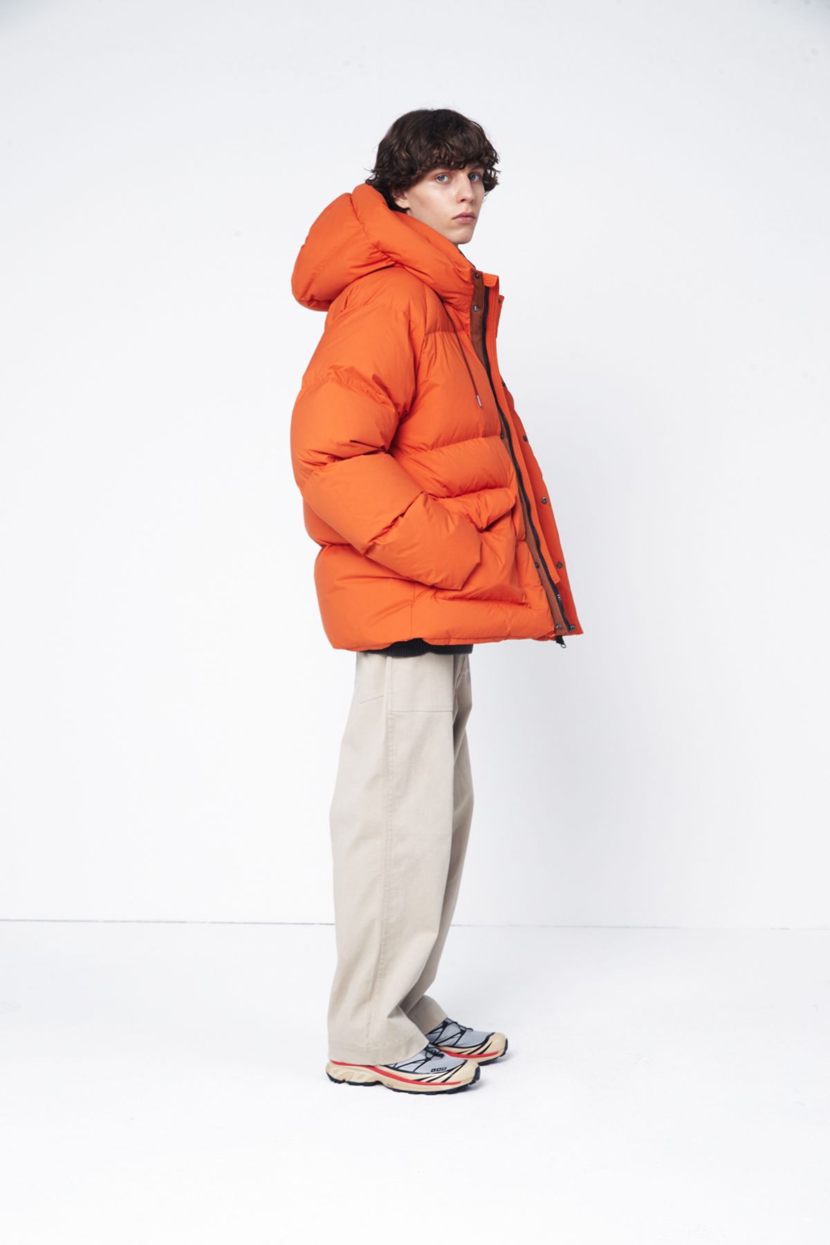 홀리선(HORLISUN) Northcove Water Repellent hood Goosedown JacketHarvestOrange