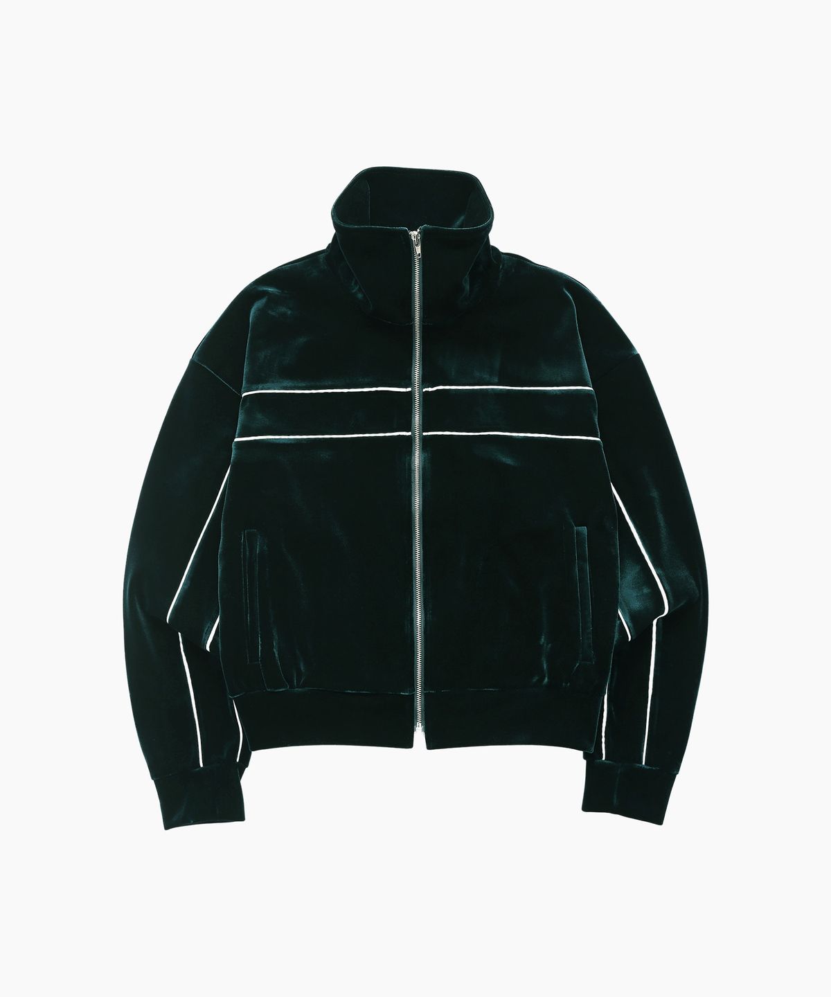 미나수(MENASOO) VELVET ZIP-UP JACKET_GREEN