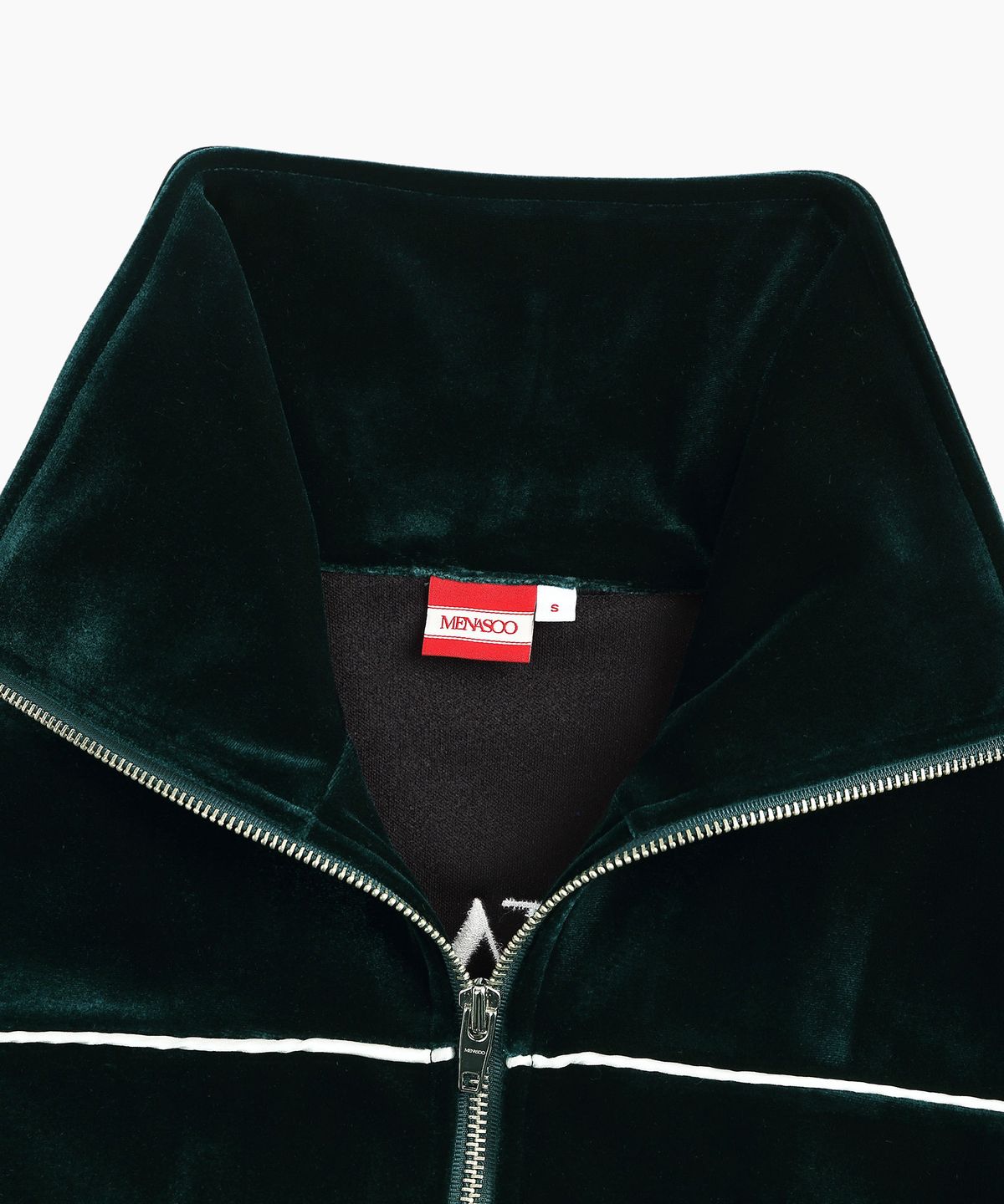 미나수(MENASOO) VELVET ZIP-UP JACKET_GREEN