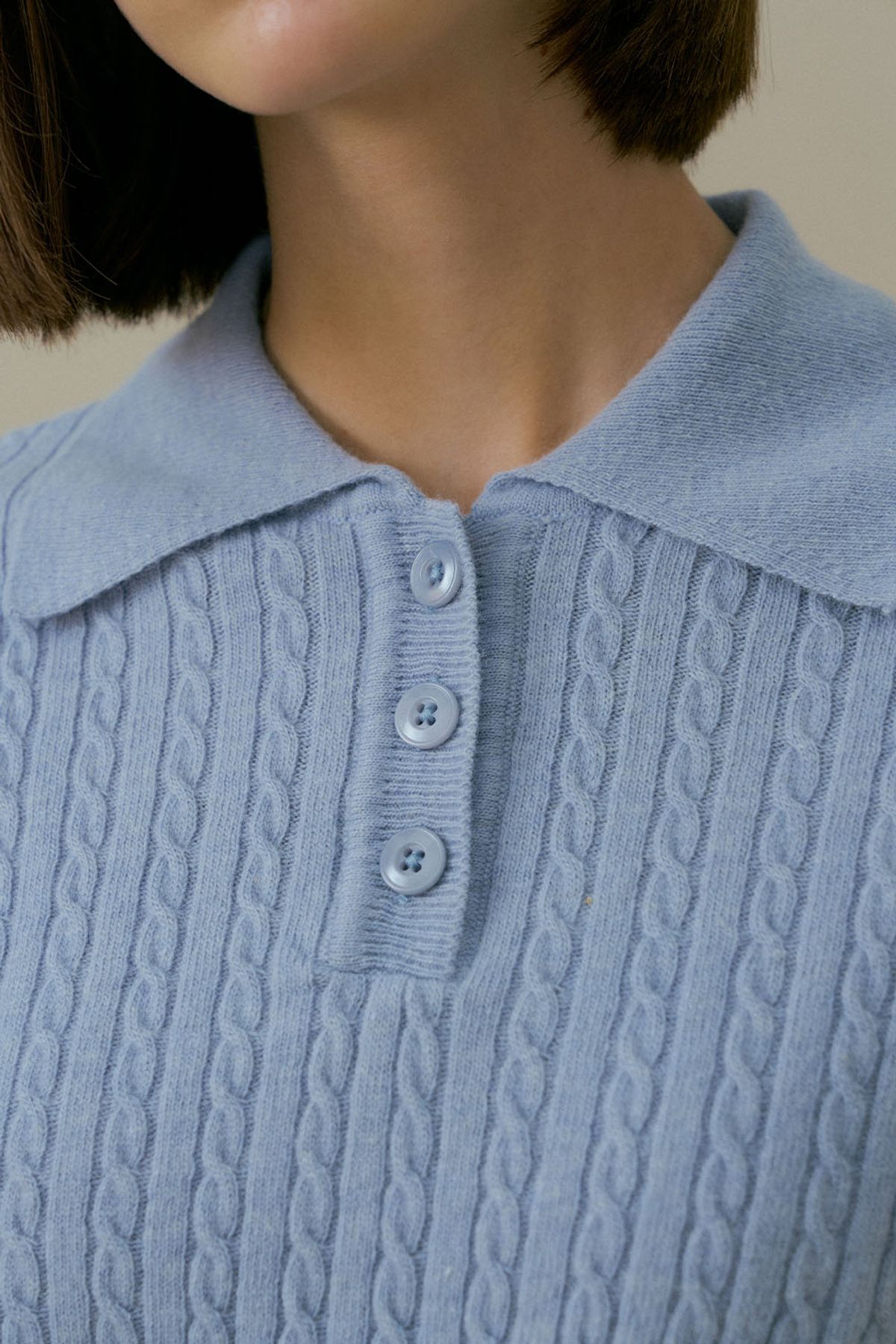 더페니(THE PENNY) WOOL COLLAR CABLE KNIT