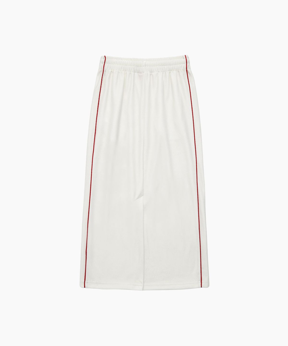 미나수(MENASOO) VELVET TRACK LONG SKIRT_WHITE