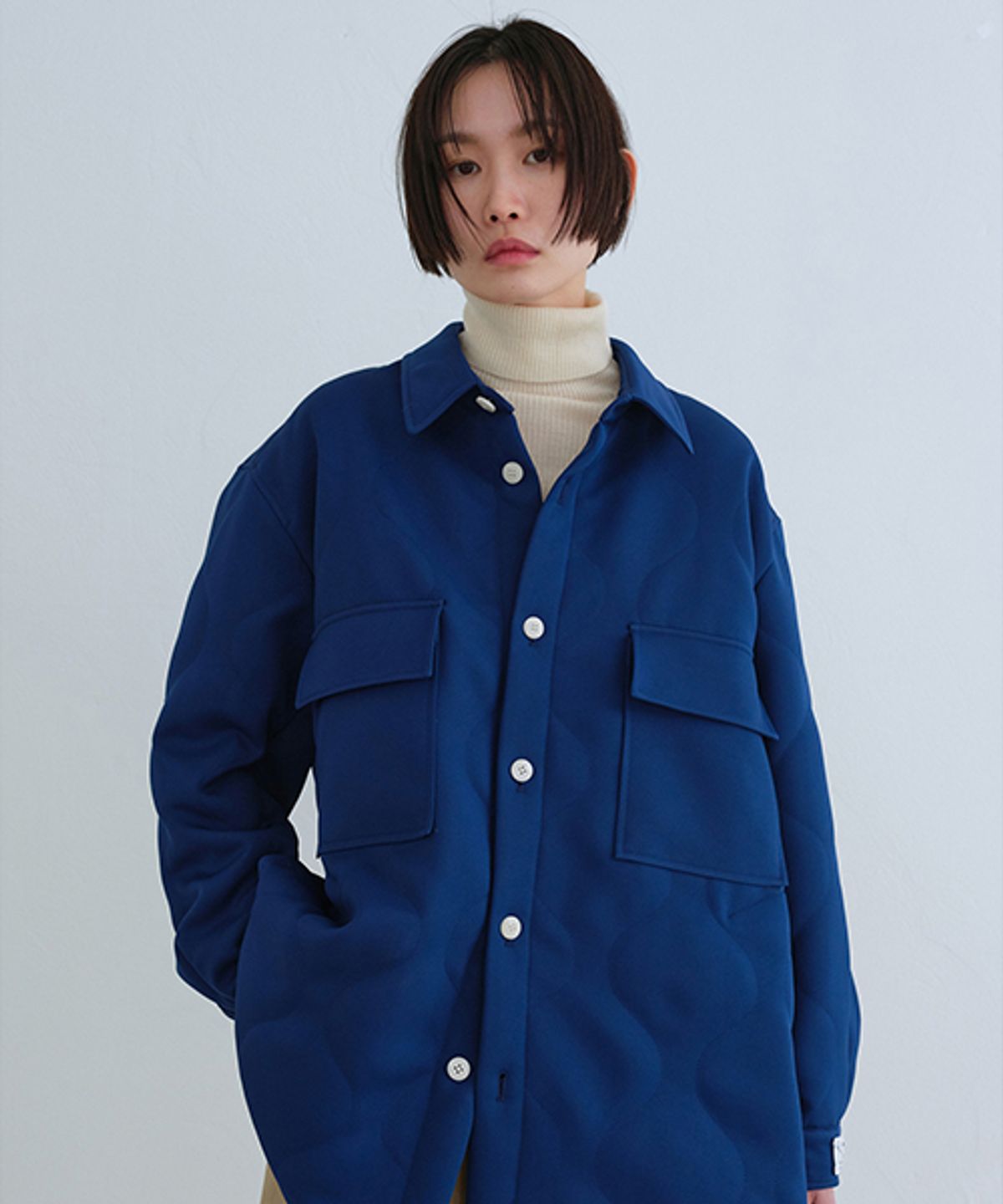 래코드(RECODE) Over sized Quilting shirts_RQSAW23535BUX