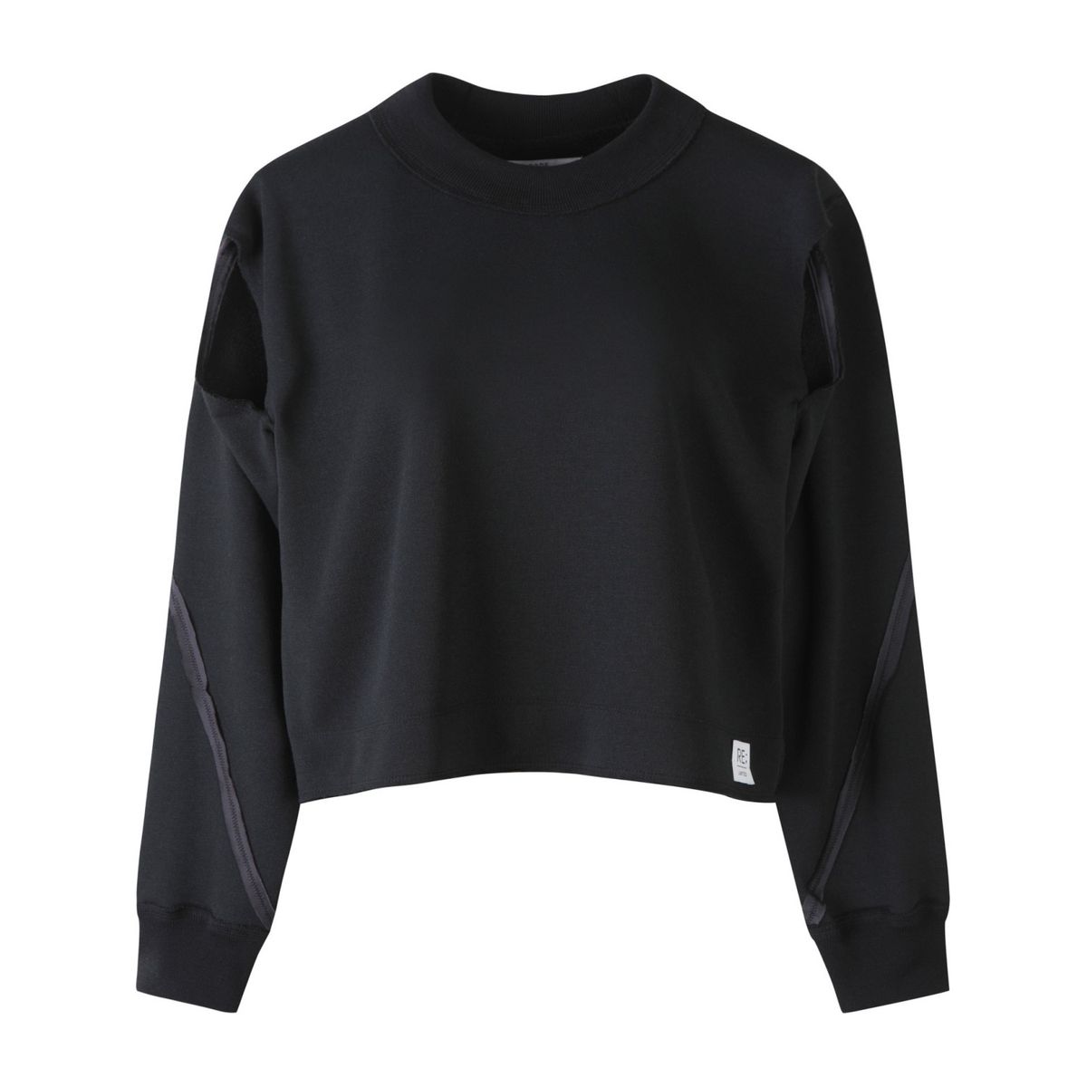 래코드(RECODE) Cut Out Raw Detail Sweatshirts_RQTAA23509BKX