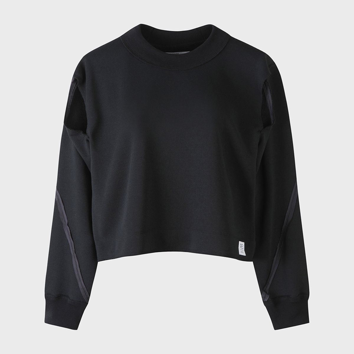 래코드(RECODE) Cut Out Raw Detail Sweatshirts_RQTAA23509BKX