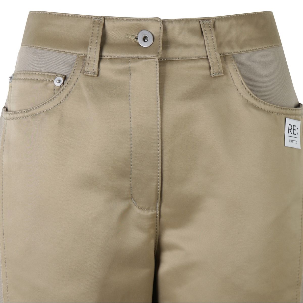 래코드(RECODE) Vintage Satin Cutting Panel Pants_RQPAA23518BEX