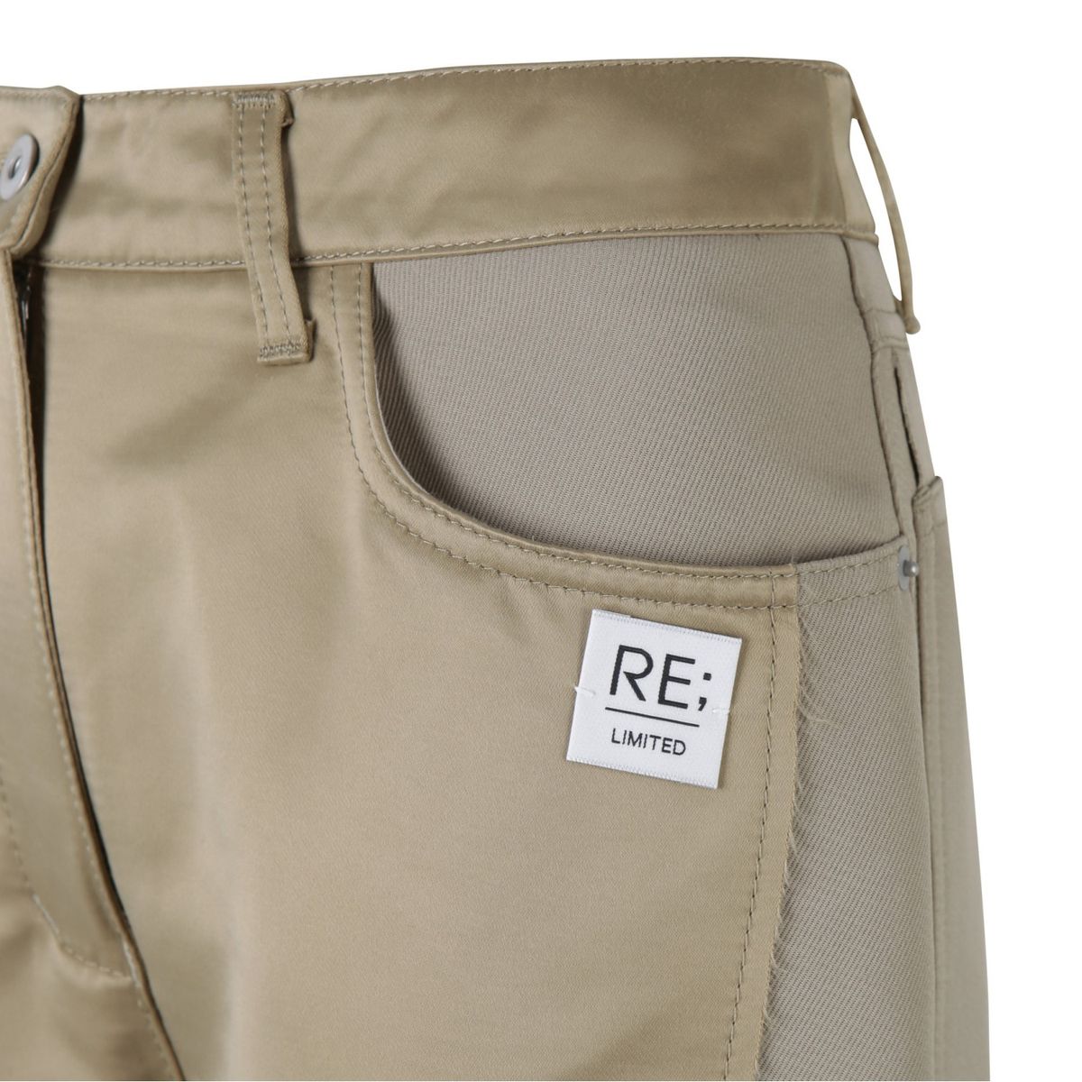래코드(RECODE) Vintage Satin Cutting Panel Pants_RQPAA23518BEX