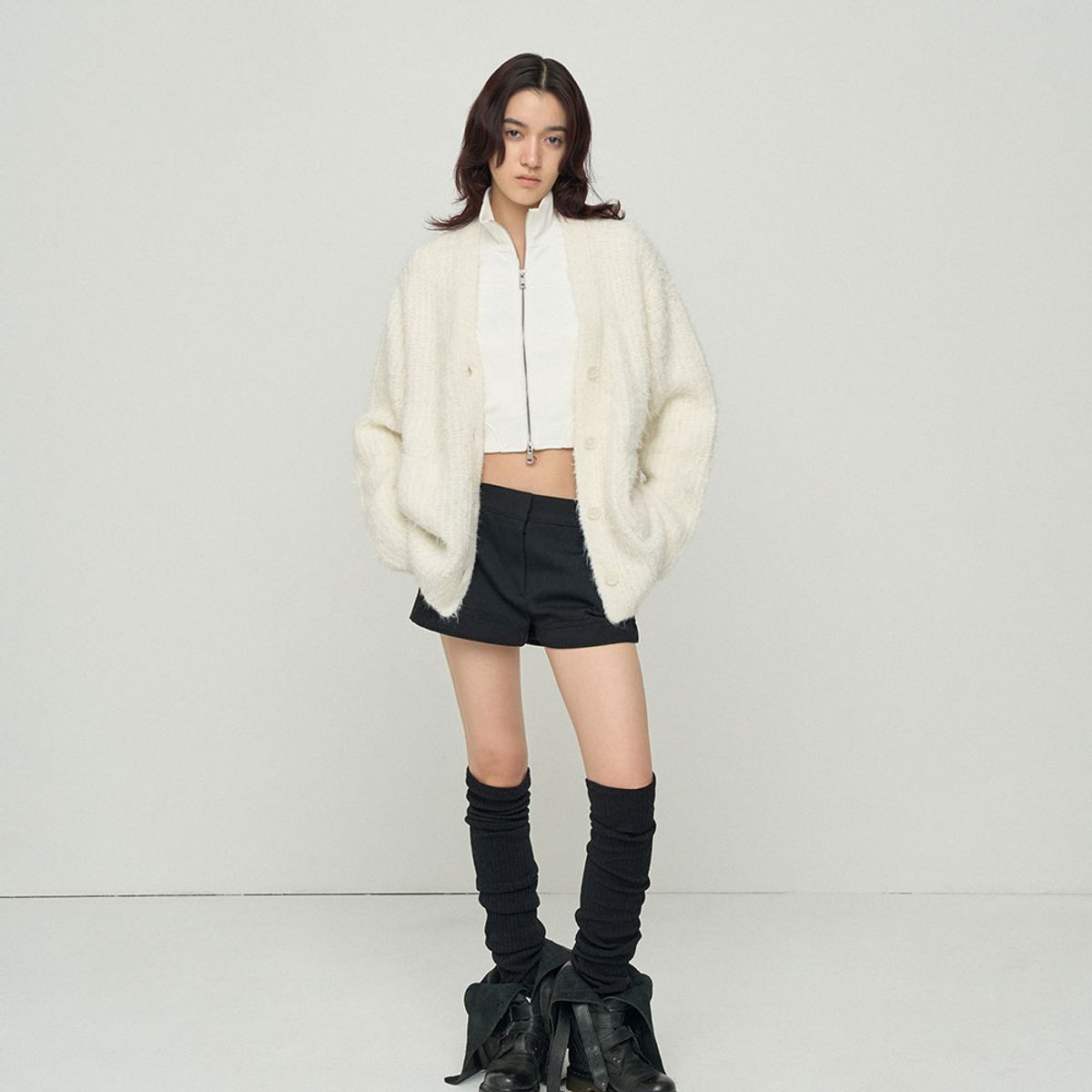 엘씨디씨티엠(LCDC™) FUZZY OVERSIZED CARDIGAN