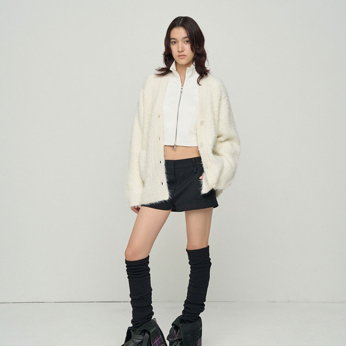 엘씨디씨티엠(LCDC™) FUZZY OVERSIZED CARDIGAN