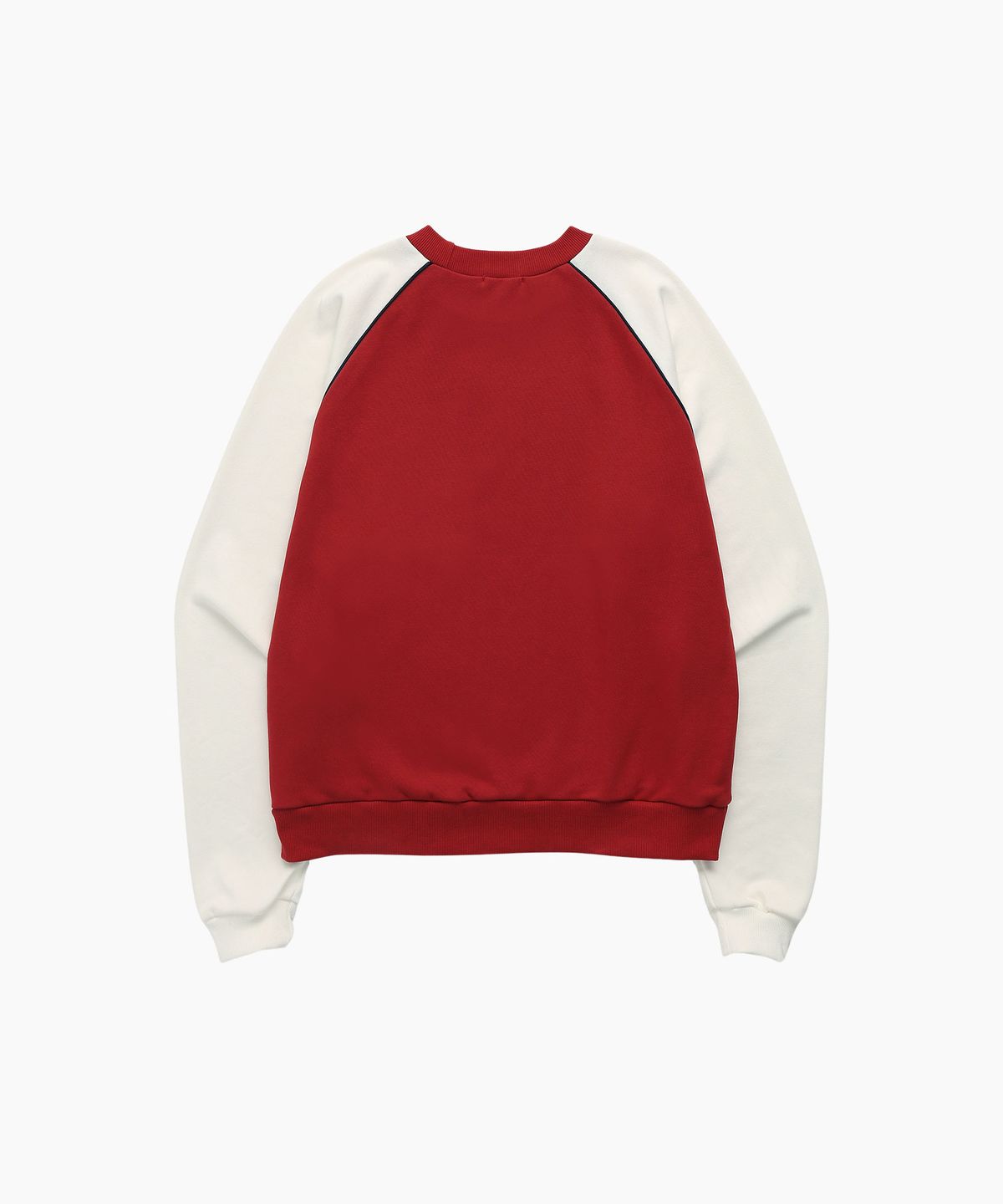 미나수(MENASOO) CIRCLE LETTERING REGLAN SWEATSHIRT_RED