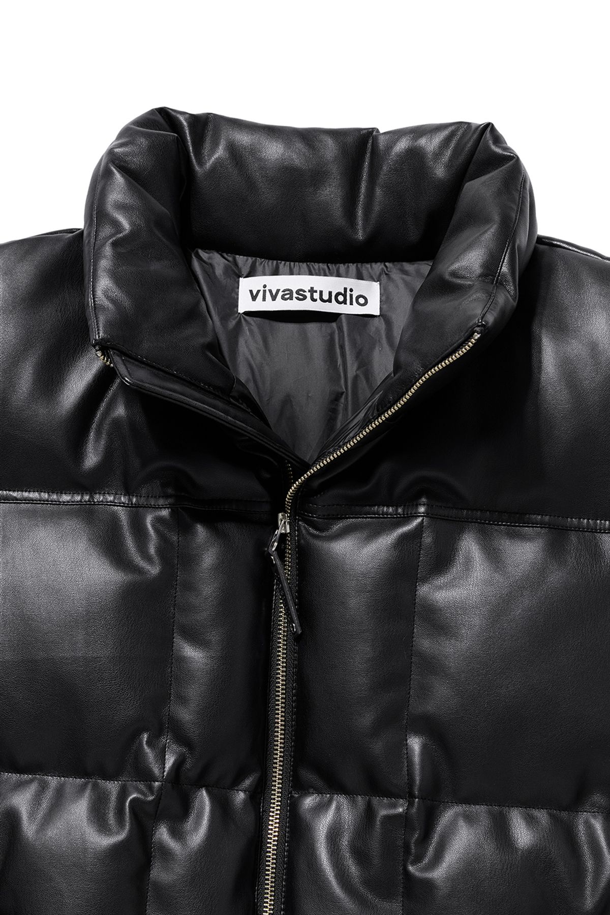 비바스튜디오(VIVASTUDIO) LEATHER PUFFER [BLACK]